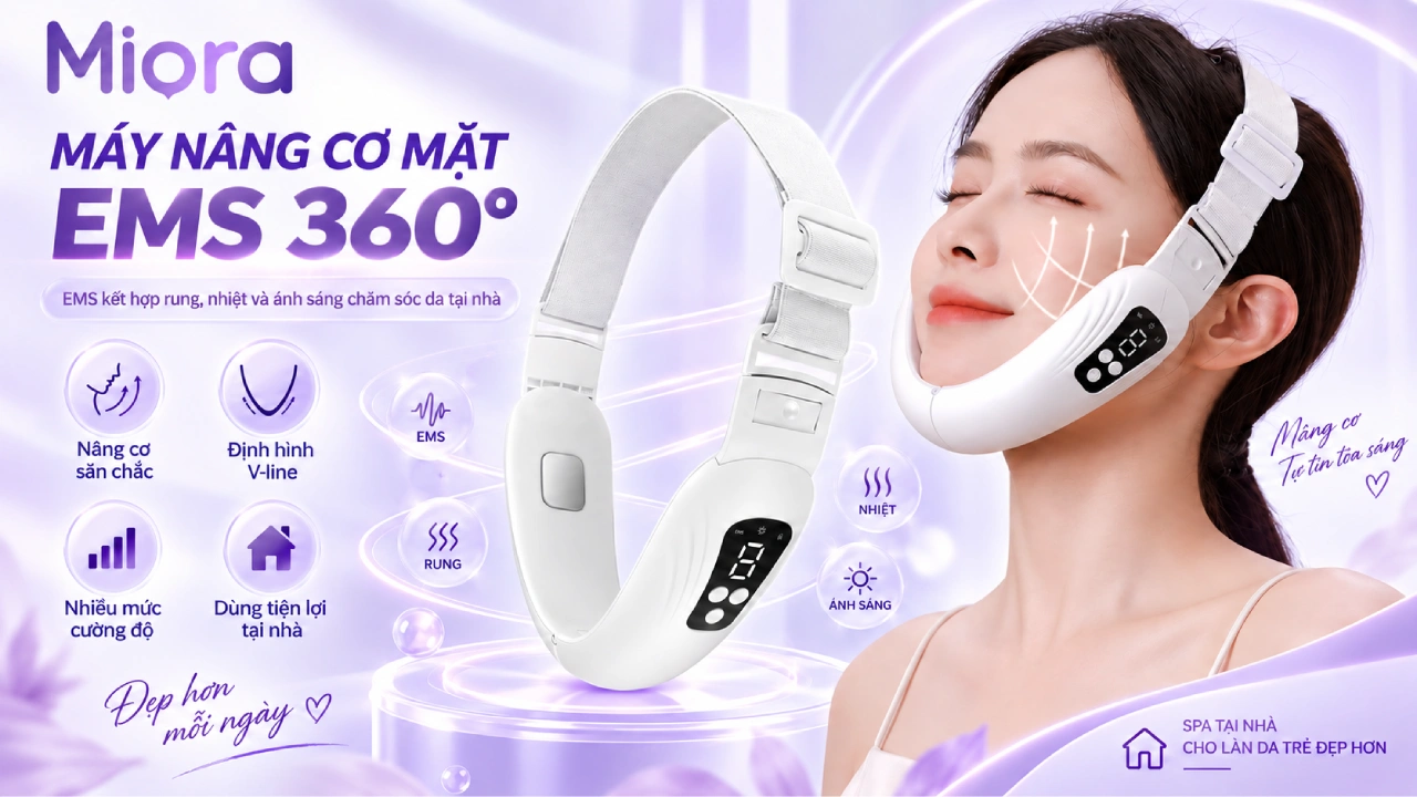 Máy Nâng Cơ Mặt EMS 360° Đầu Xoay