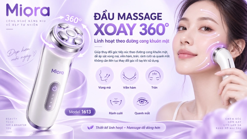 Máy Nâng Cơ Mặt EMS 360° Đầu Xoay