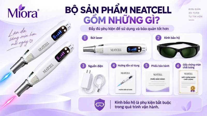 Bút laser picosecond NEATCELL: Điều chỉnh năng lượng và tần số riêng, có phiên bản đèn đỏ và đèn xanh
