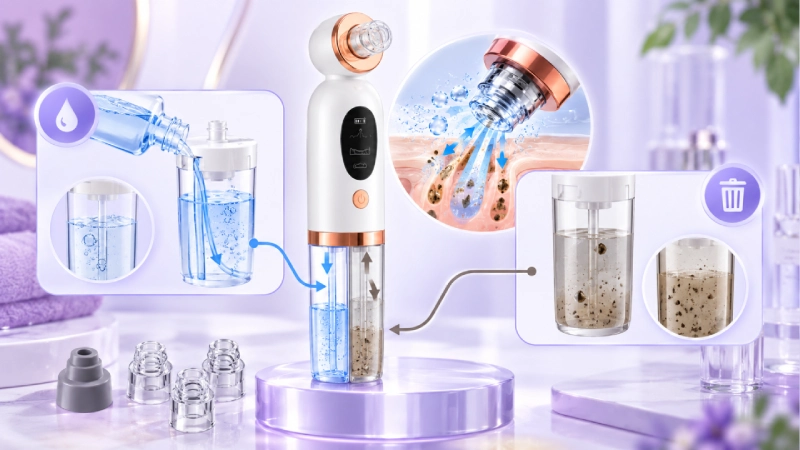 HY25 sử dụng hai bình tách riêng, một bình chứa dung dịch sạch và một bình chứa nước thải sau quá trình làm sạch.
