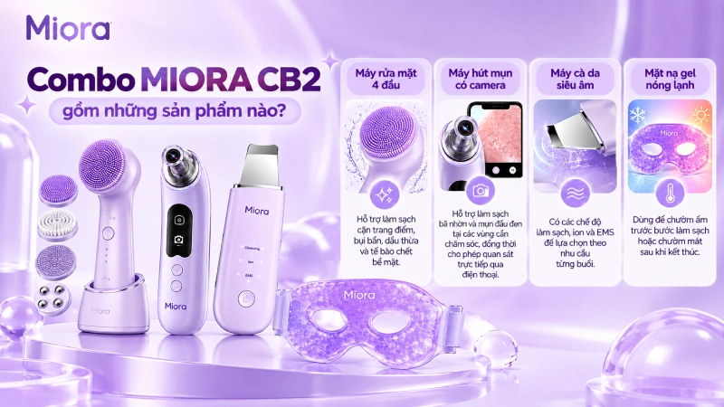 Combo làm sạch sâu lỗ chân lông MIORA Combo 2