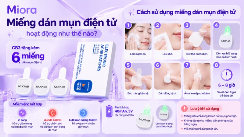 Combo chăm sóc da mụn MIORA CB3