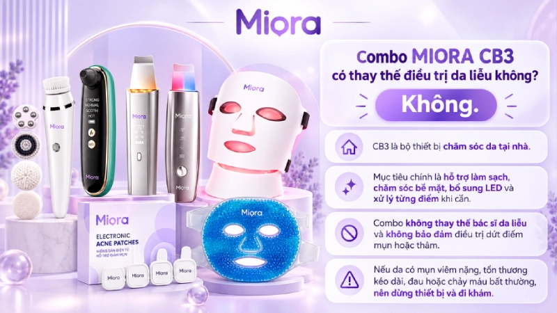Combo chăm sóc da mụn MIORA CB3