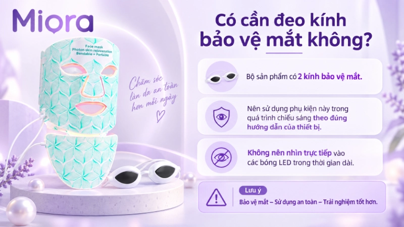 Mặt nạ Led ánh sáng trẻ hóa da kèm phần cổ