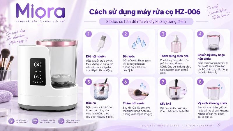 Máy rửa cọ trang điểm điện HZ-006