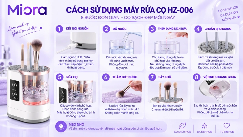 Máy rửa cọ trang điểm điện HZ-006