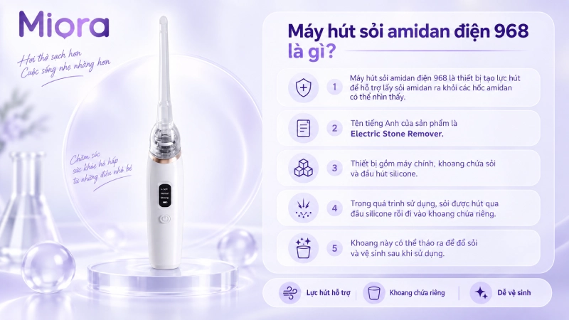 Máy hút sỏi amidan điện 968
