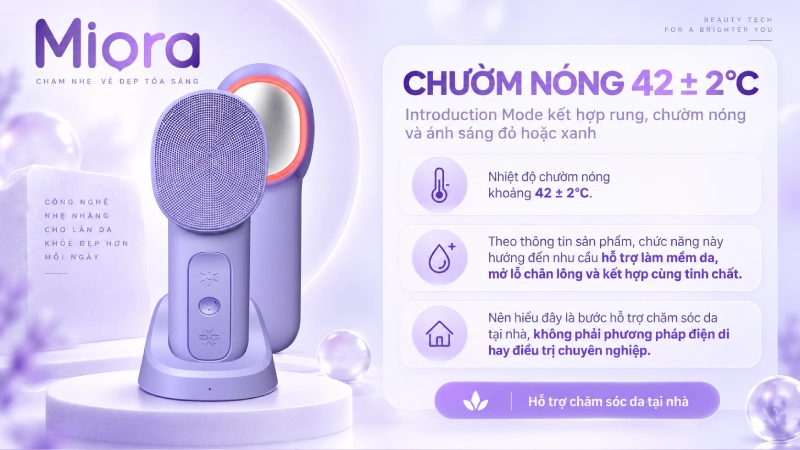 Máy rửa mặt nóng lạnh C11: Làm sạch, chườm nóng 42°C, chườm lạnh 16°C và quang trị liệu đỏ – xanh