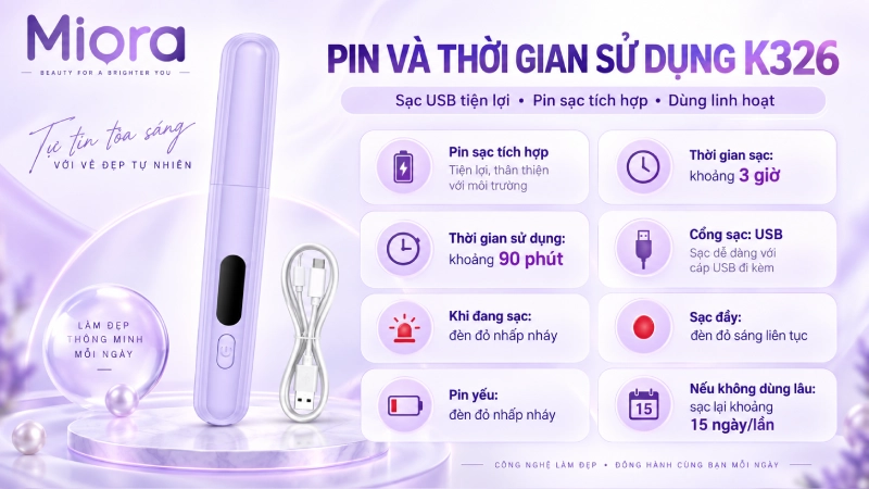 Máy tỉa lông mày điện đa năng 2 đầu K326