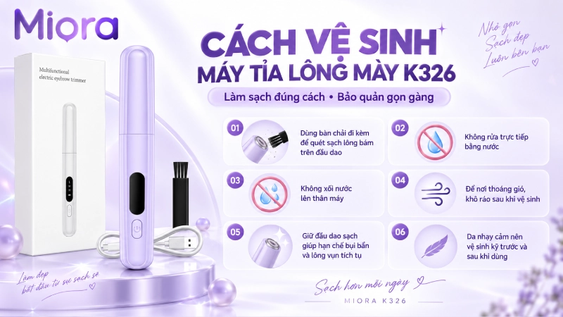 Máy tỉa lông mày điện đa năng 2 đầu K326
