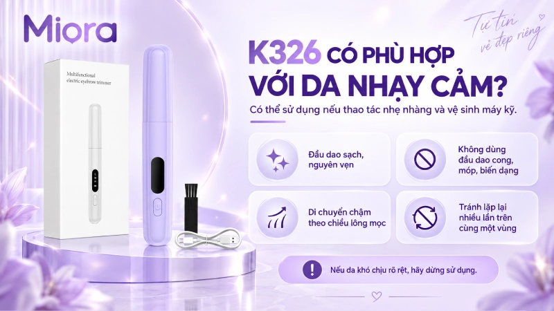 Máy tỉa lông mày điện đa năng 2 đầu K326