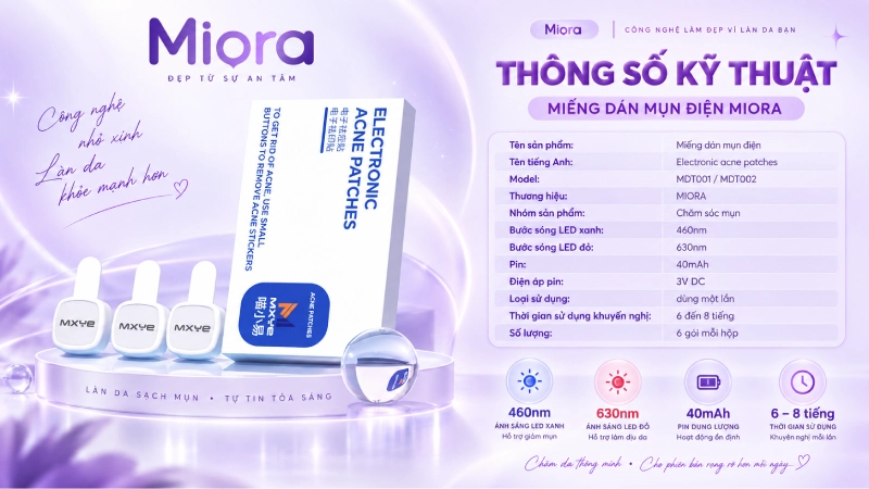 Miếng dán mụn điện MIORA MDT001 – MDT002